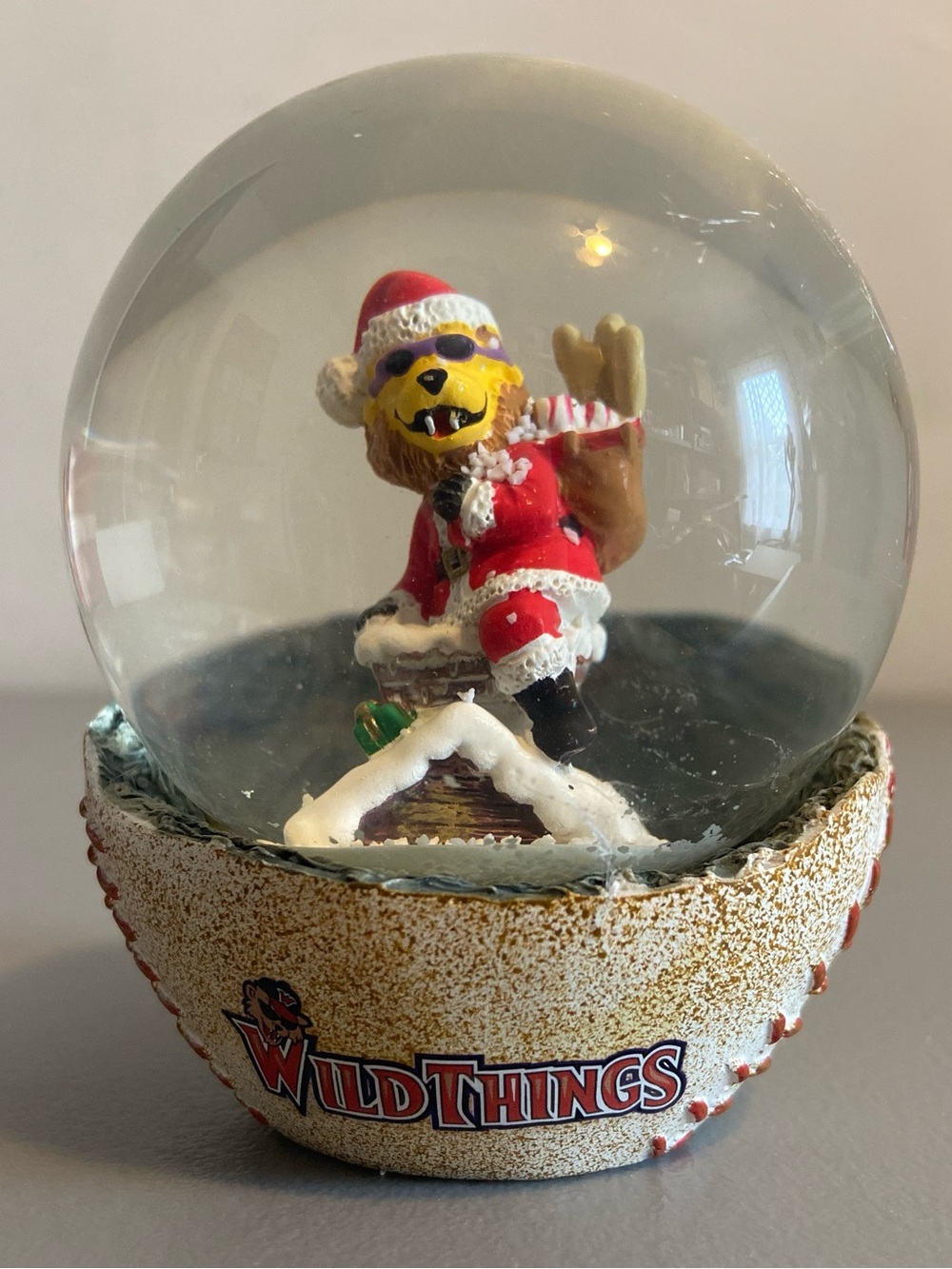 Wild Things Mascot Santa Christmas Snow Globe Baseball Collectible Holiday Decor